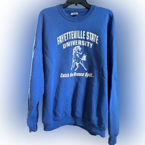 Y2K Fayetteville State University Broncos Jerzees Crewneck Sweatshirt, XXXL 3XL